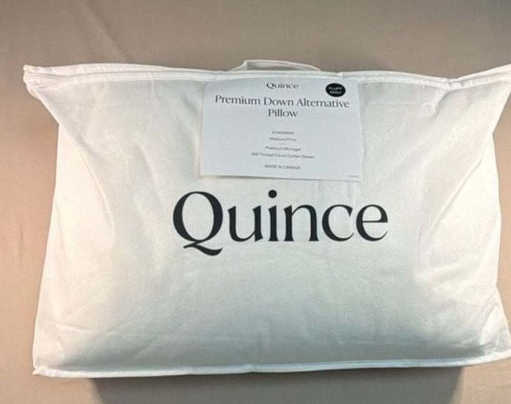 Quince Premium Down Alternative Pillow Standard Size Medium Firm White